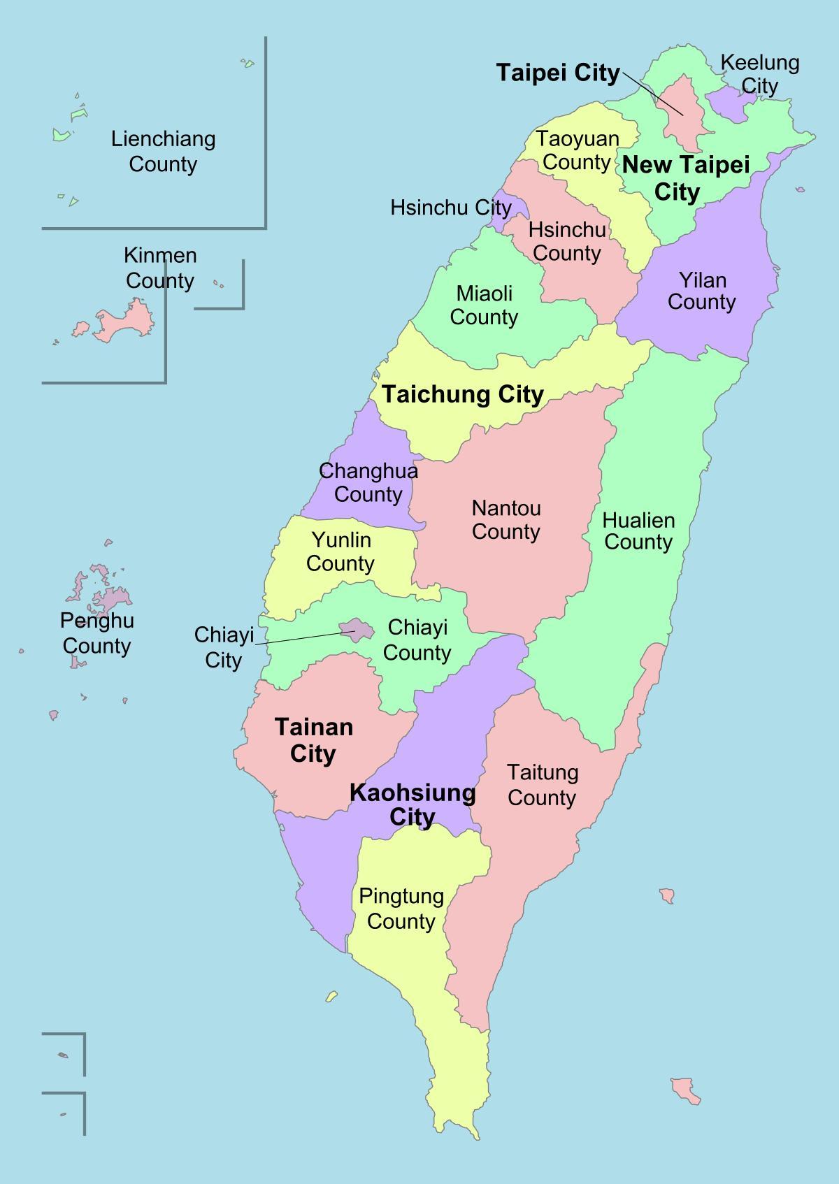 Kartta Taiwanin alueella 