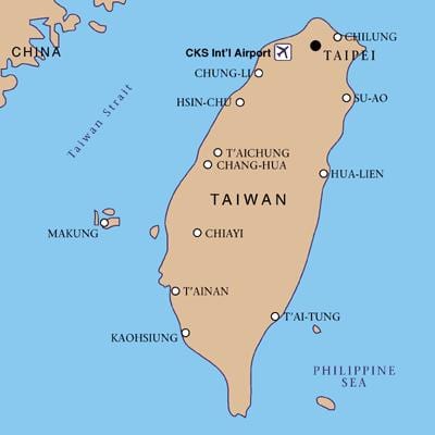 Taiwanin kansainvälinen lentokenttä kartta