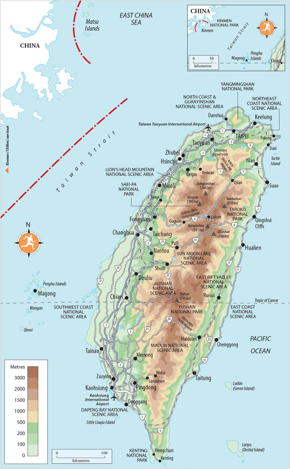 Kartta Taiwan nähtävyydet