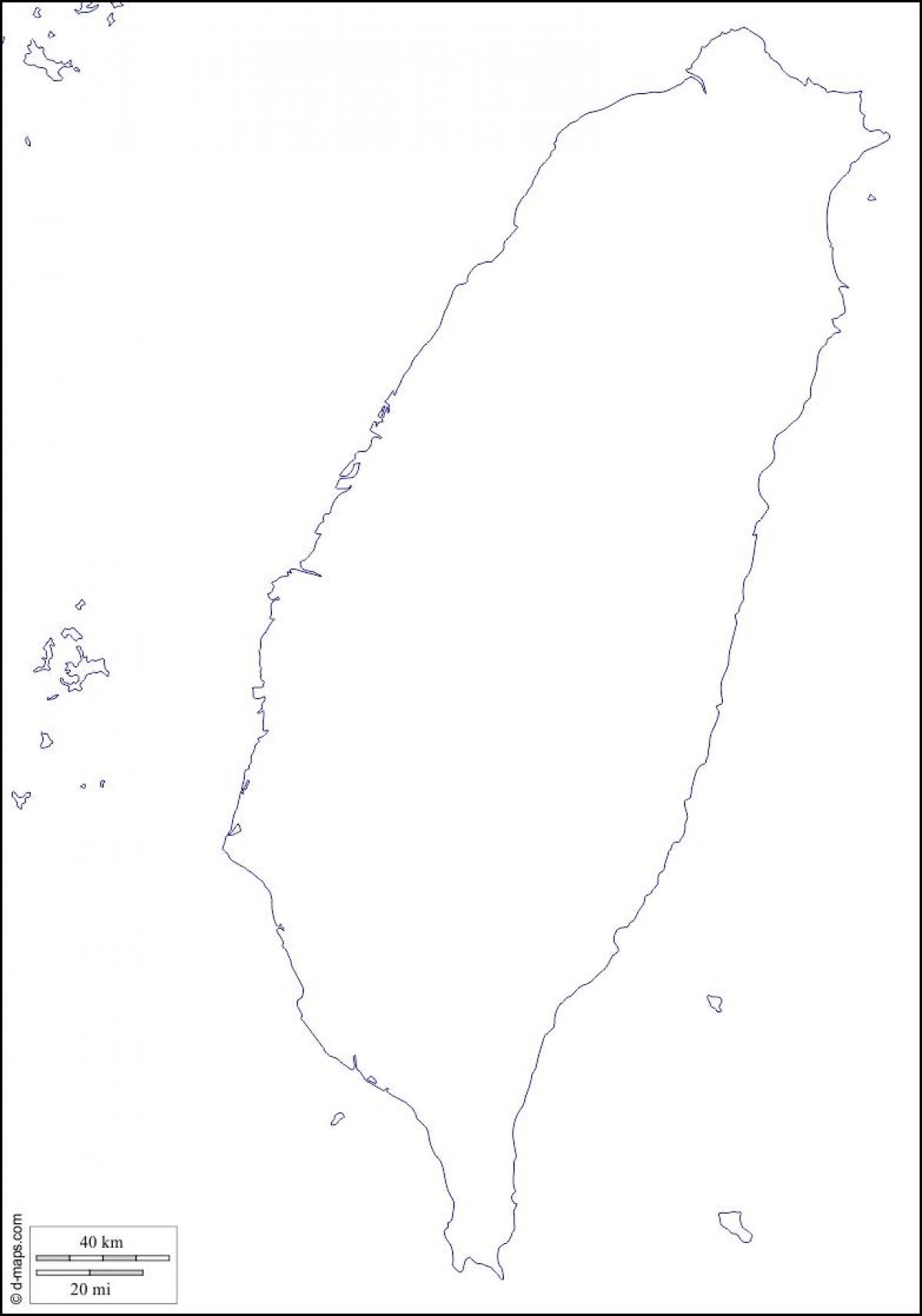 Kartta Taiwan tyhjä