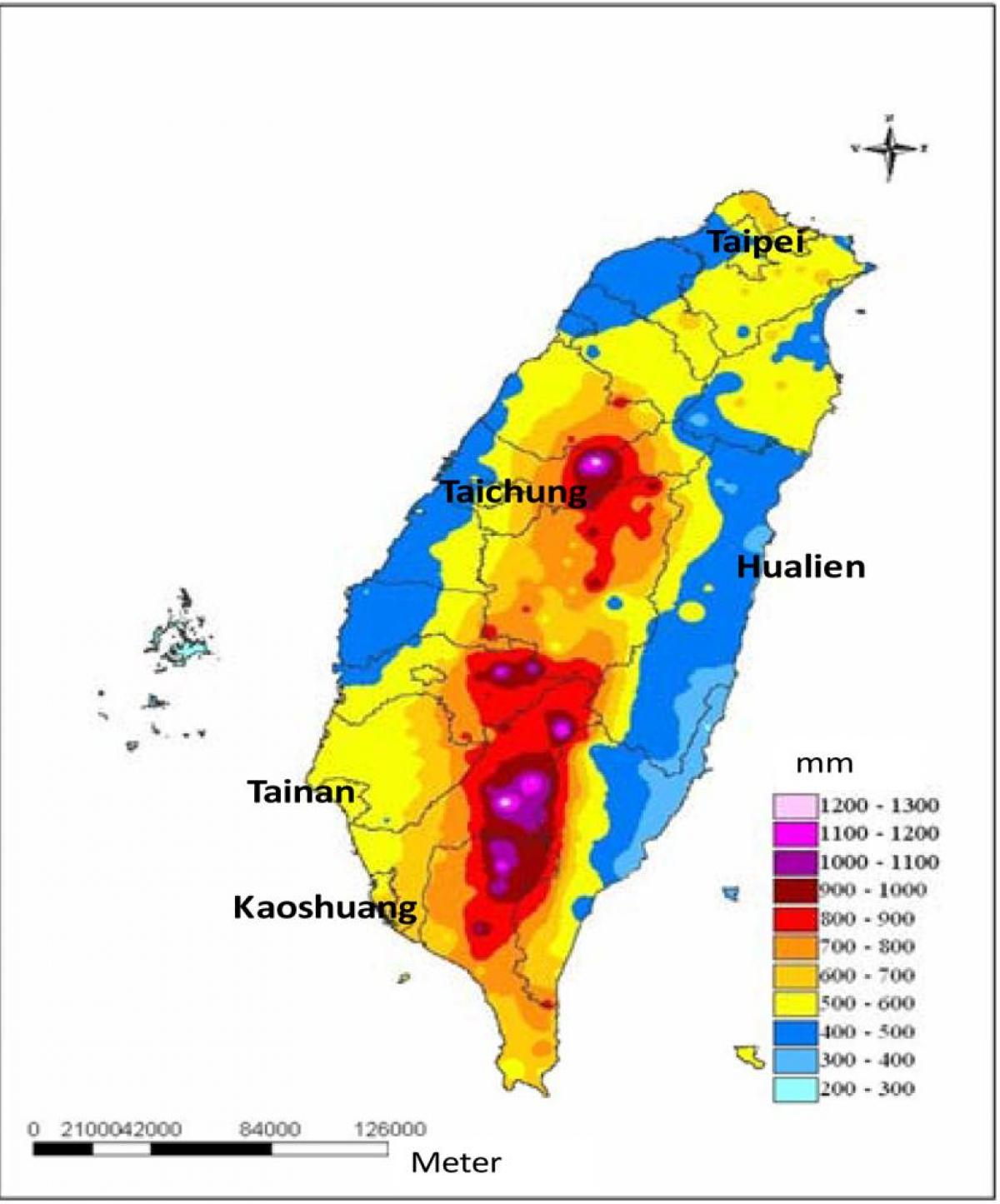 Kartta Taiwanin ilmasto