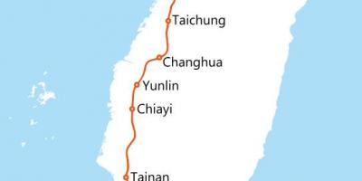 Taiwan high speed rail reittikartta