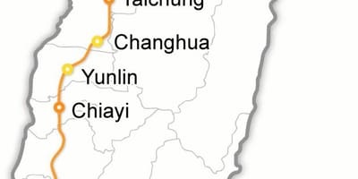 Taiwanin luotijuna kartta