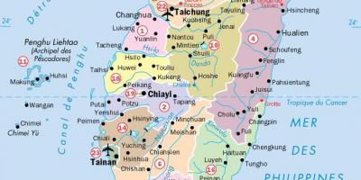 Kartta Taiwan kaupungeissa