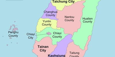 Kartta Taiwan maakunta 