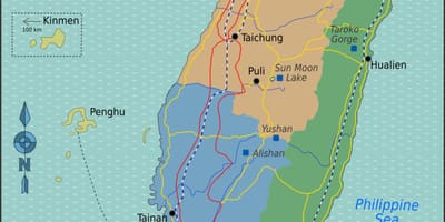 Taiwan turisti nähtävyyksiä kartta