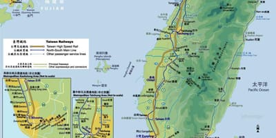 Tra-reitin kartta Taiwan